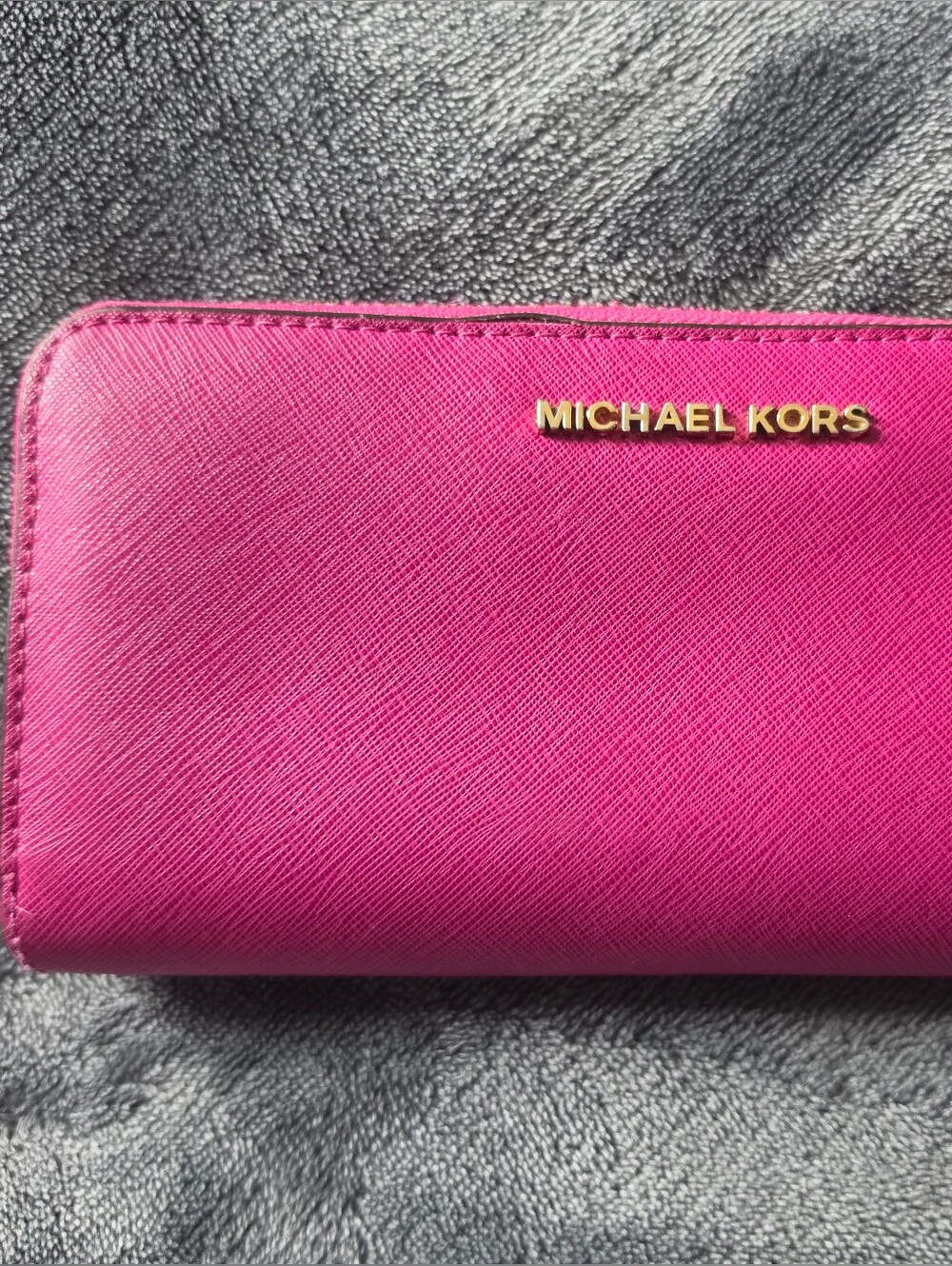 Michael Kors Hot Pink Zip-Around Card Holder Wallet